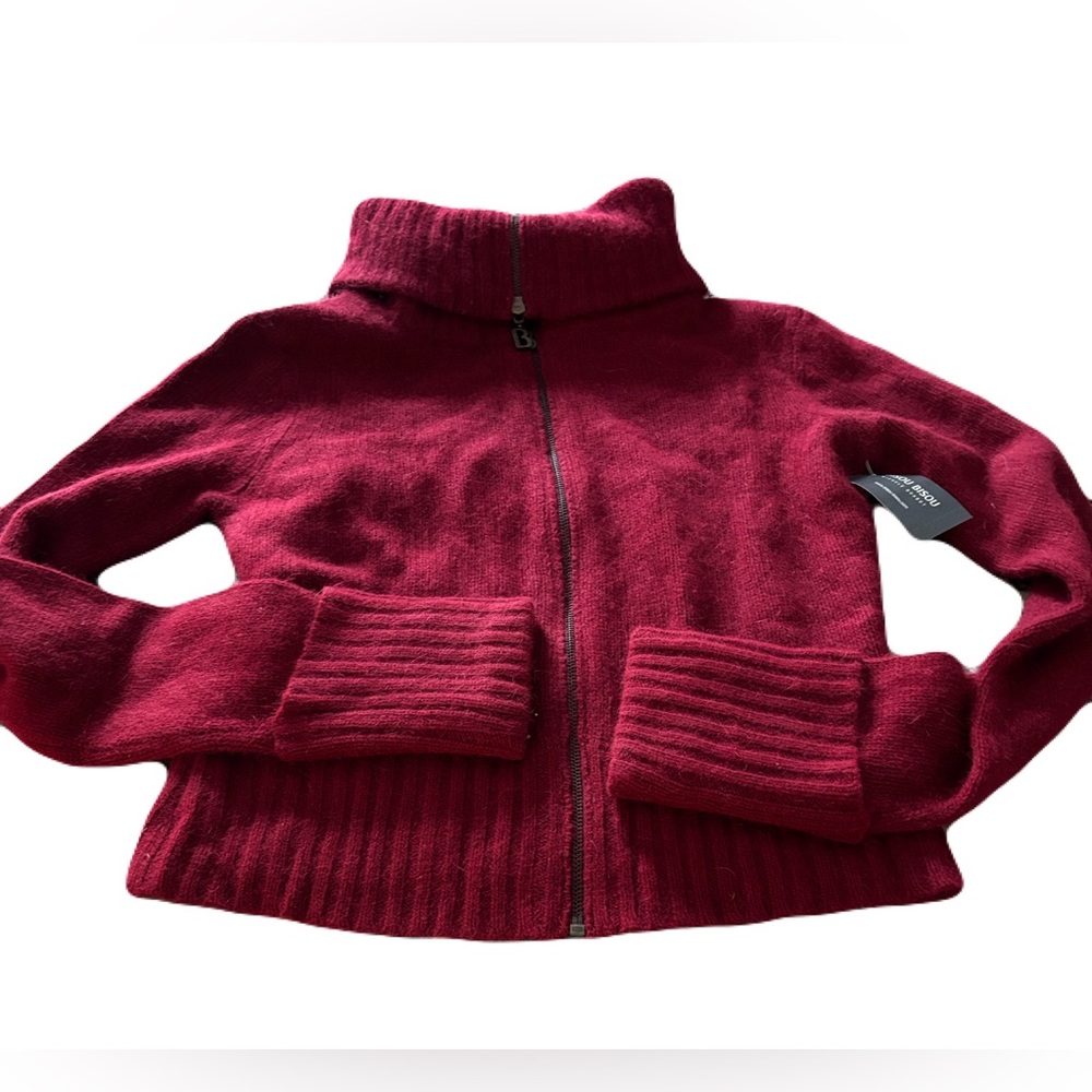 Bisou Bisou Deep Red Cowl Neck Sweater Sz L